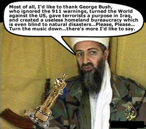 Osama in laden and george. Osama Bin Laden thanks George